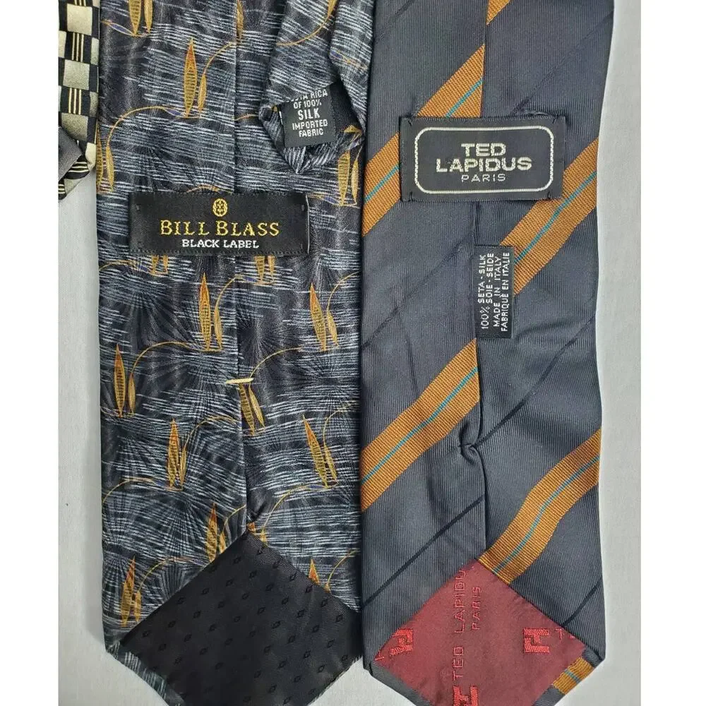 Mens Ties Lot Of 4 Bill Blass Ted Lapidus Croft & Barrow Structure Silk Formal